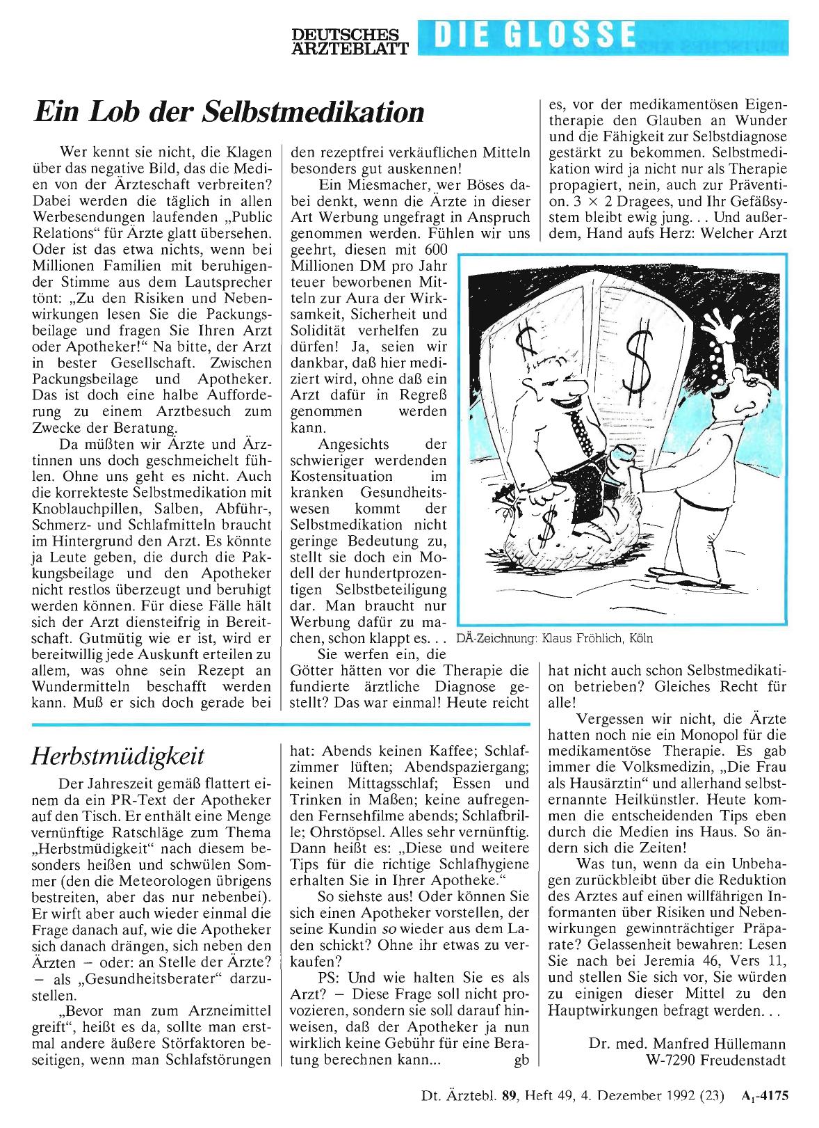 Vorschauseite 1: Ein Lob der Selbstmedikation