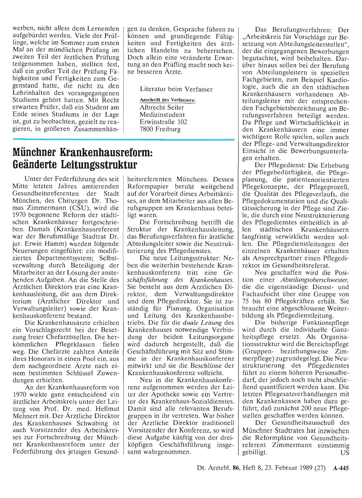Vorschauseite 1: Münchner Krankenhausreform: Geänderte Leitungsstruktur