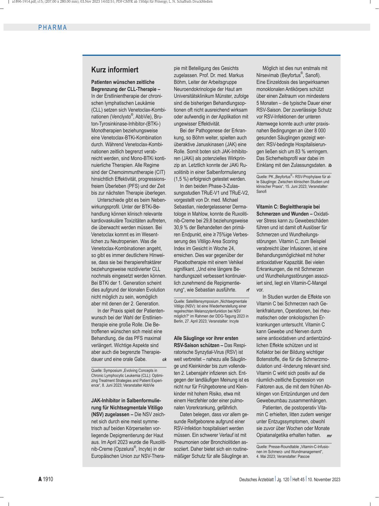 Vorschauseite 1: Kurz informiert.