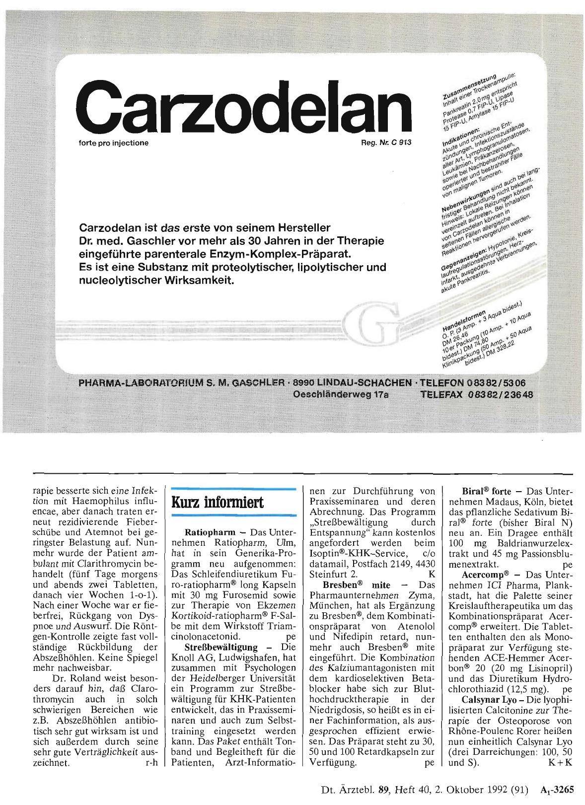 Vorschauseite 1: Kurz informiert
