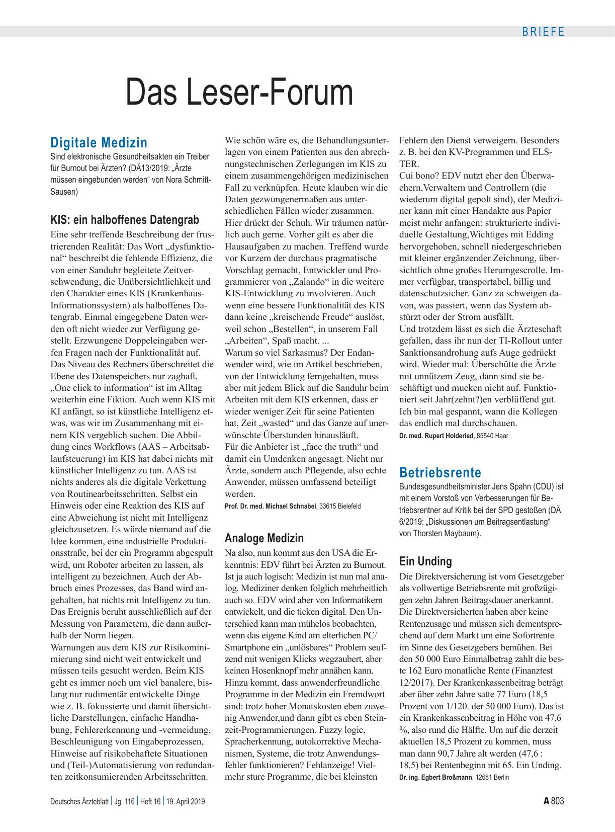 Vorschauseite 1: Digitale Medizin: KIS – ein halboffenes Datengrab
