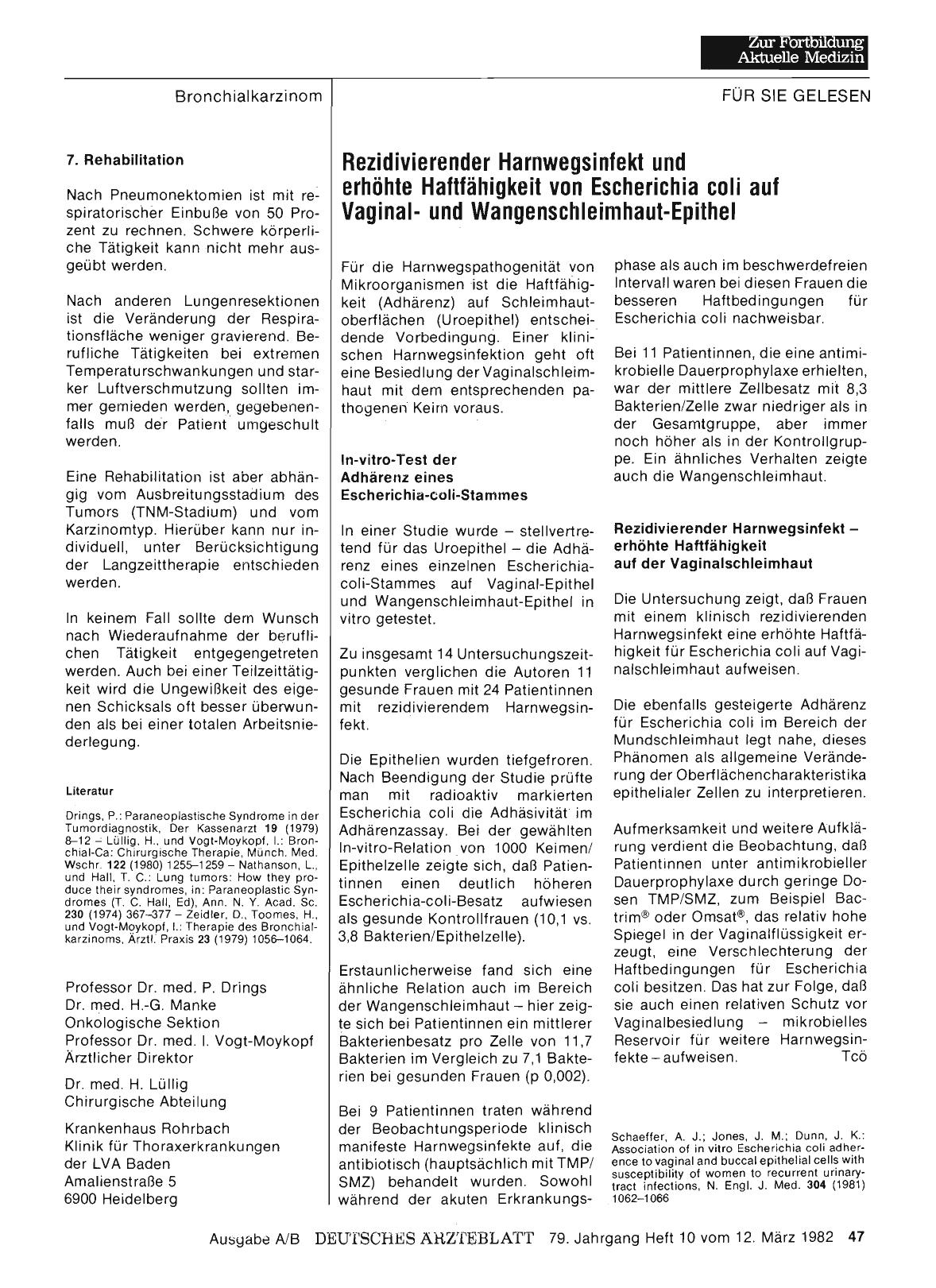 Vorschauseite 1: Rezidivierender Harnwegsinfekt und erhöhte Haftfähigkeit von Escherichia coli auf Vaginalund Wangenschleimhaut-Epithel