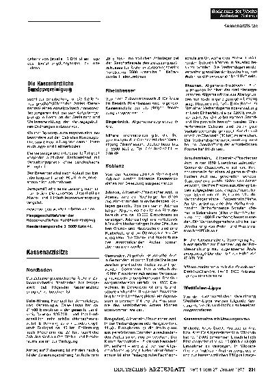 Vorschauseite 1: Kassenarztsitze