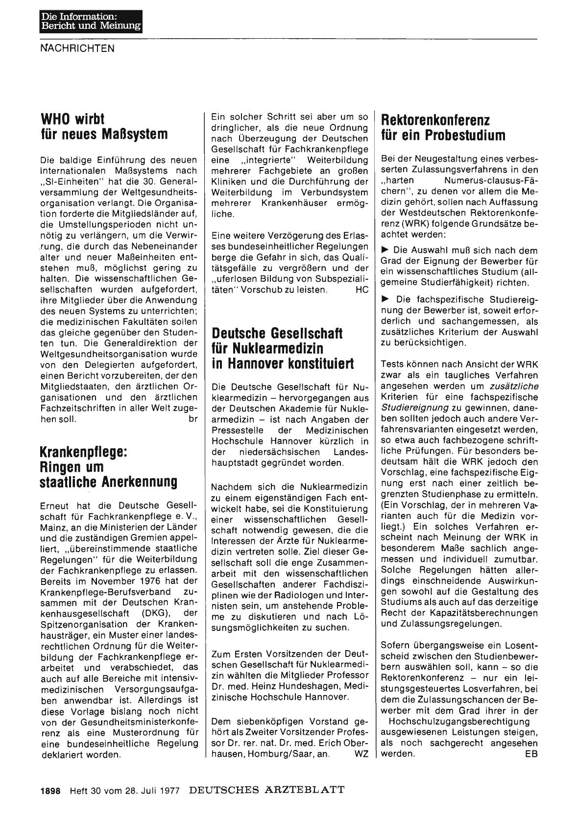 Vorschauseite 1: WHO wirbt für neues Maßsystem