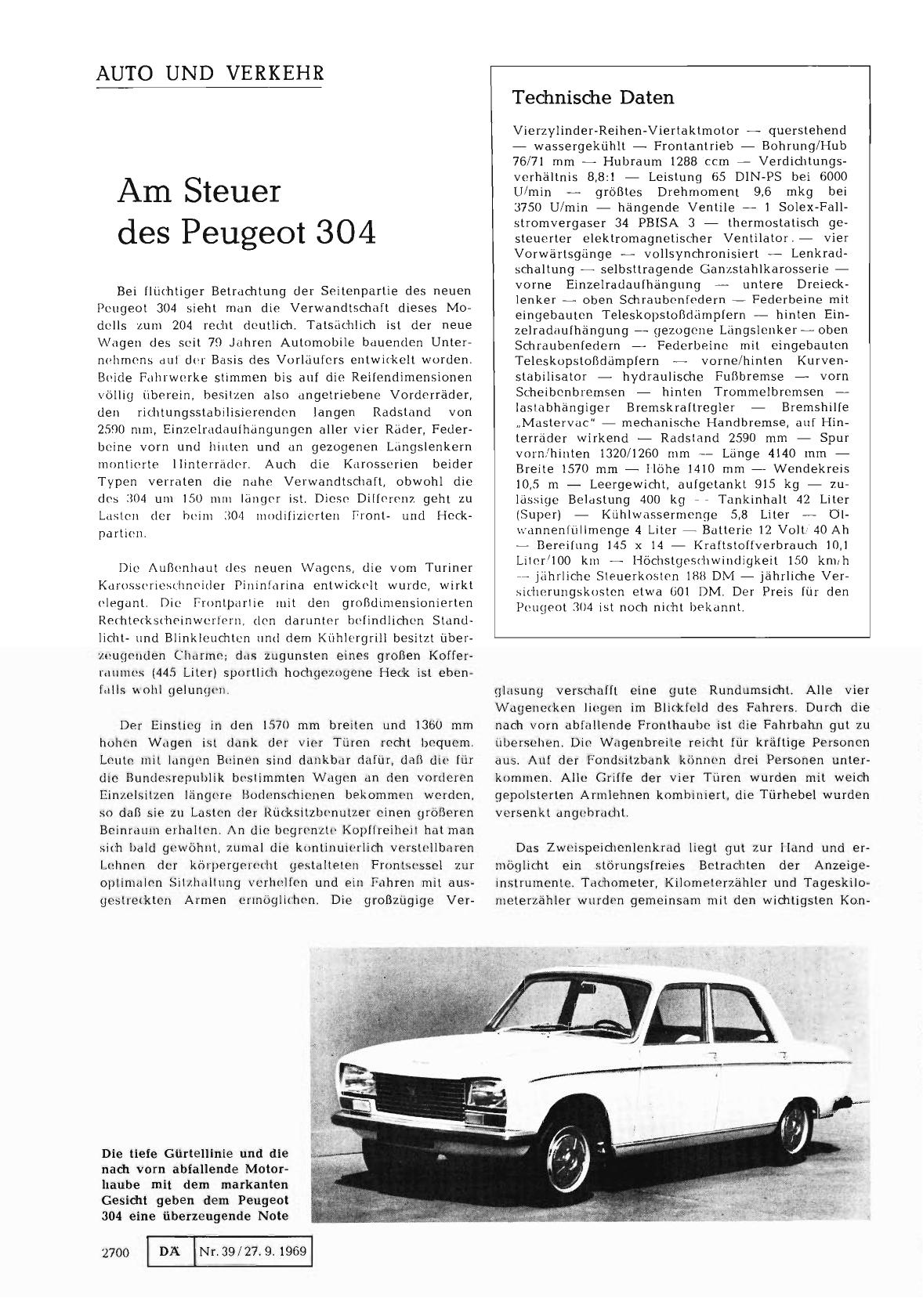 Vorschauseite 1: Am Steuer des Peugeot 304