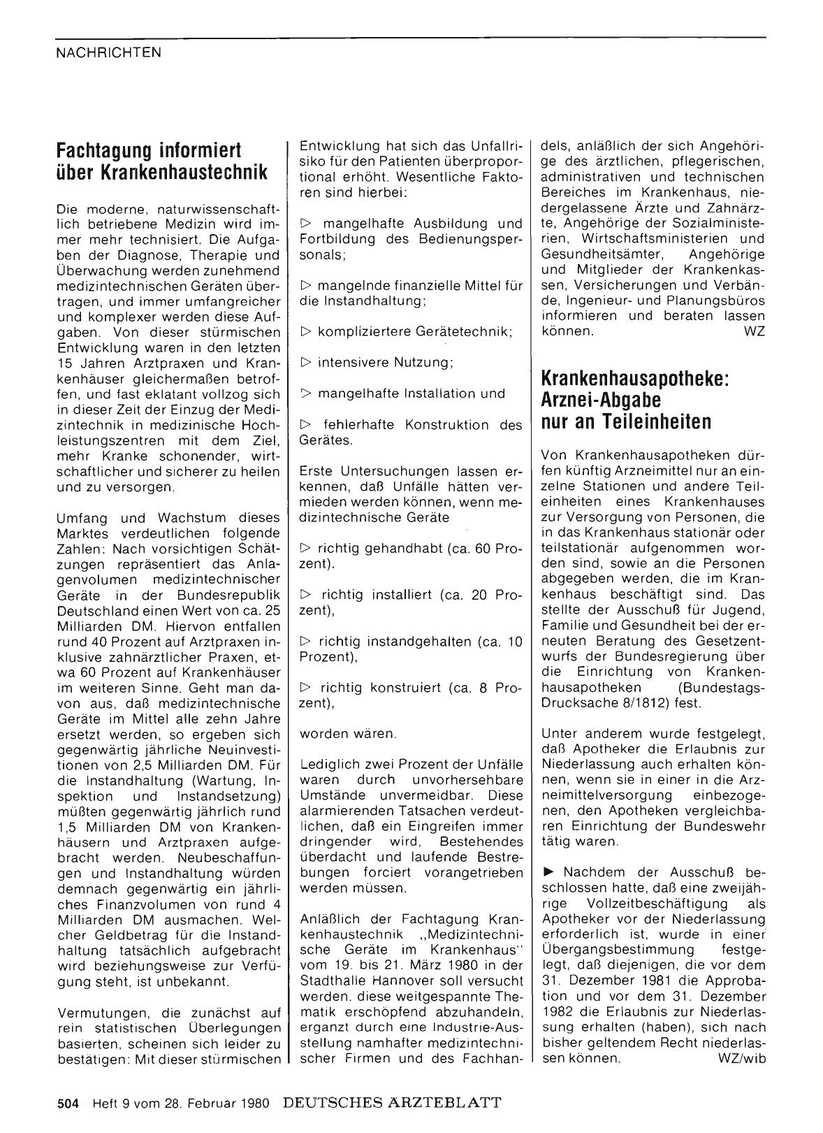 Vorschauseite 1: Fachtagung informiert über Krankenhaustechnik