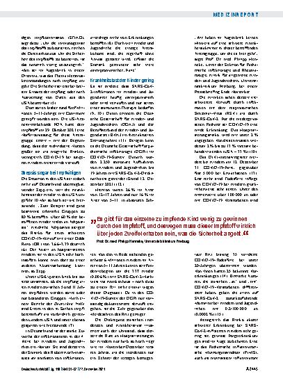 Vorschauseite 2: COVID-19-Impfung unter 12 Jahren: Die Impfentscheidung für Kinder soll wohl individuell bleiben
