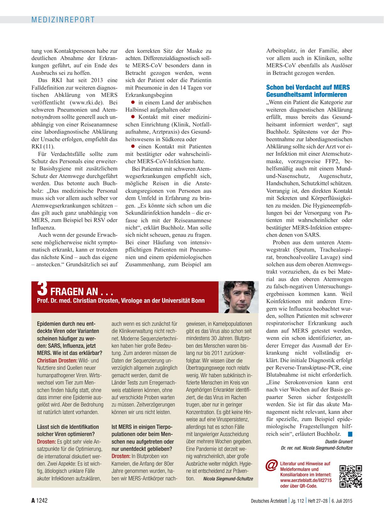 Vorschauseite 3: Infektionskrankheiten: MERS – Profil eines neuen Erregers