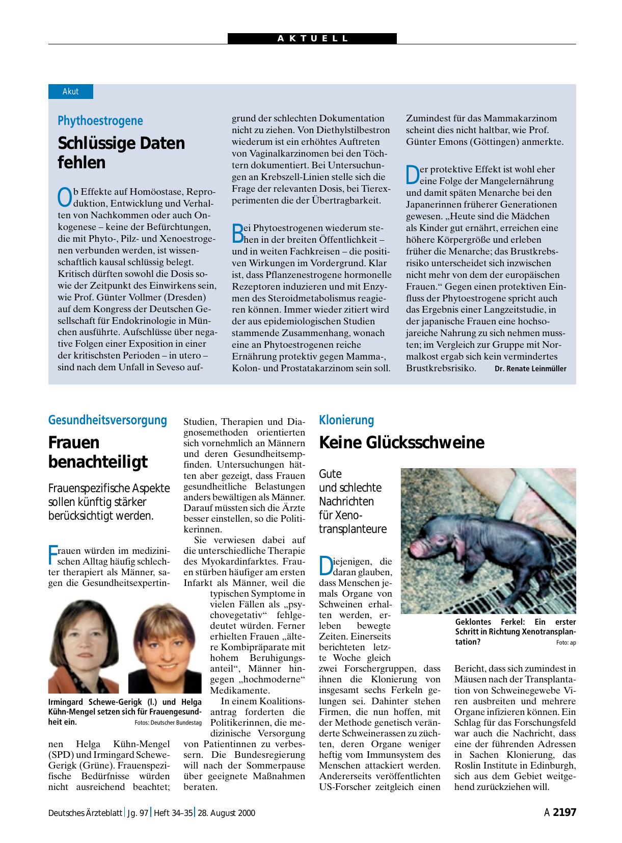 Vorschauseite 1: Klonierung: Keine Glücksschweine