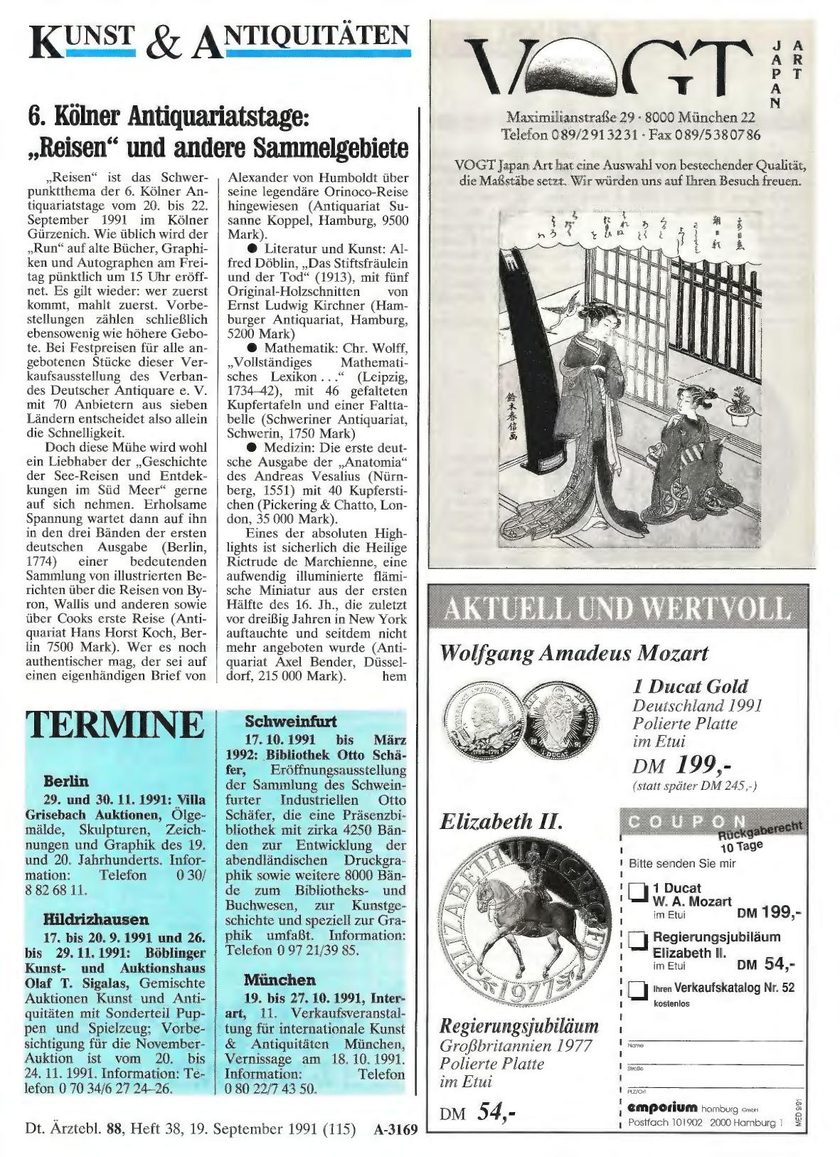 Vorschauseite 1: 6. Kölner Antiquariatstage: „Reisen“ und andere Sammelgebiete