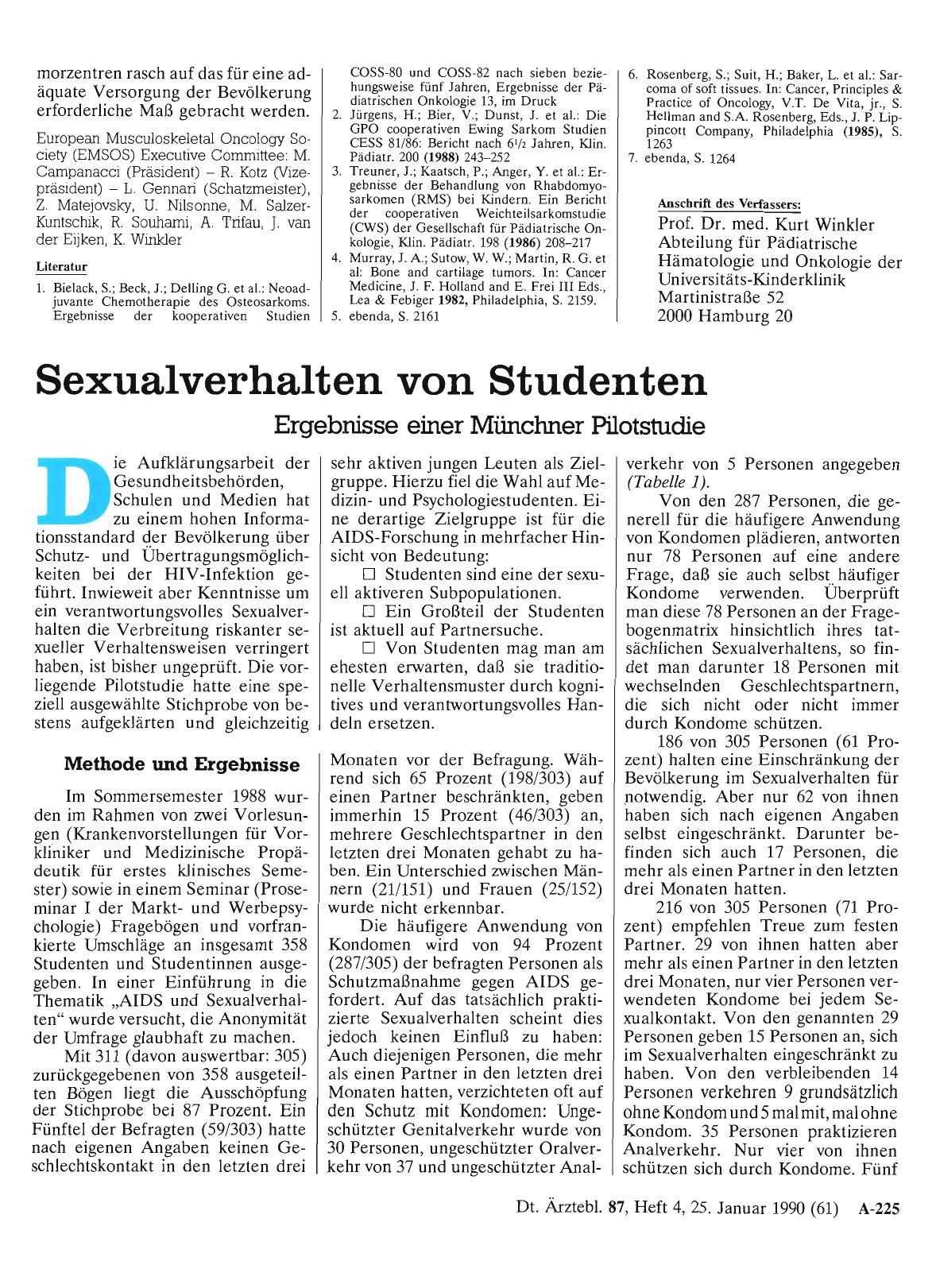 Vorschauseite 1: Sexualverhalten von Studenten: Ergebnisse einer Münchner Pilotstudie