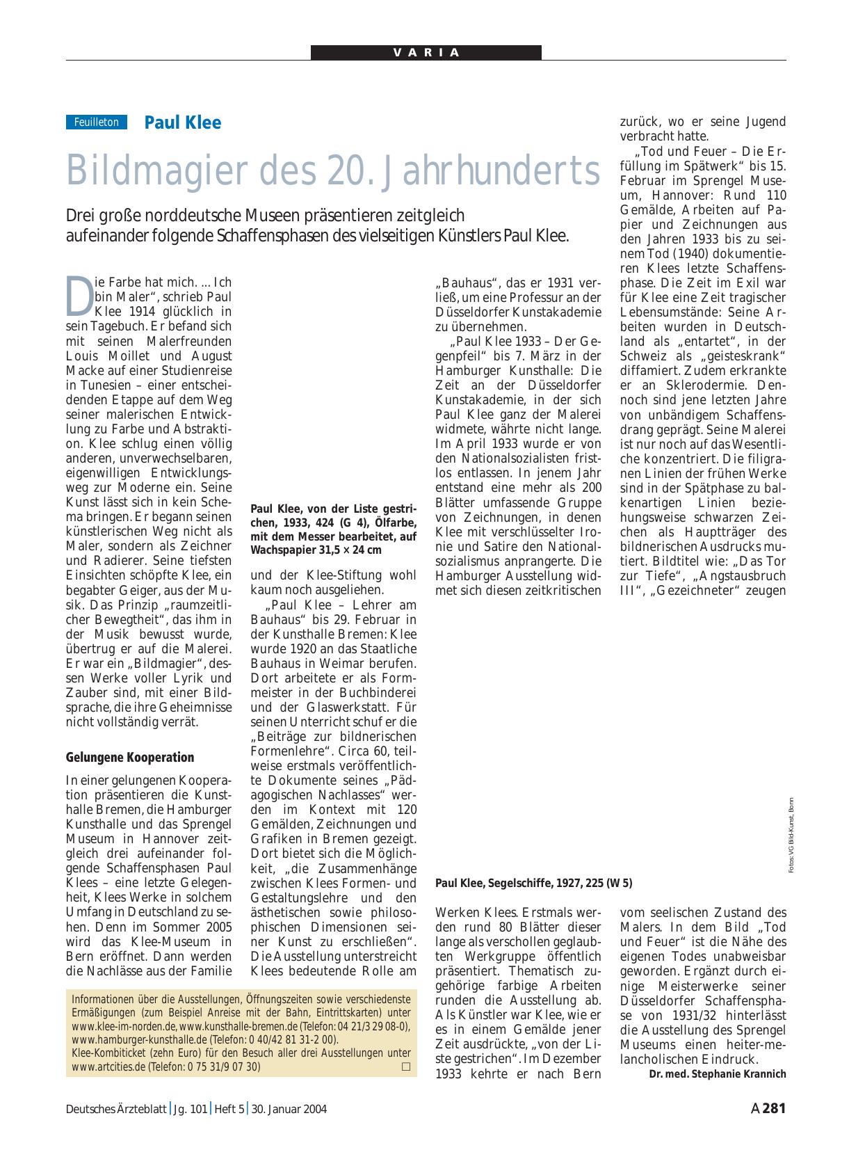 Vorschauseite 1: Paul Klee: Bildmagier des 20. Jahrhunderts