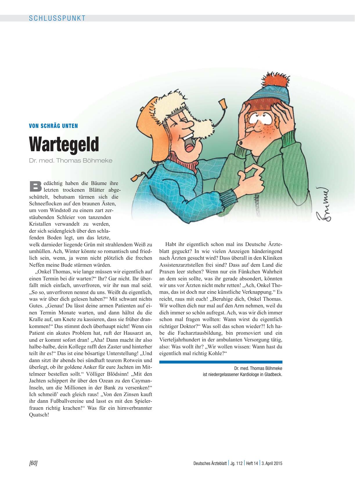Vorschauseite 1: Von schräg unten: Wartegeld
