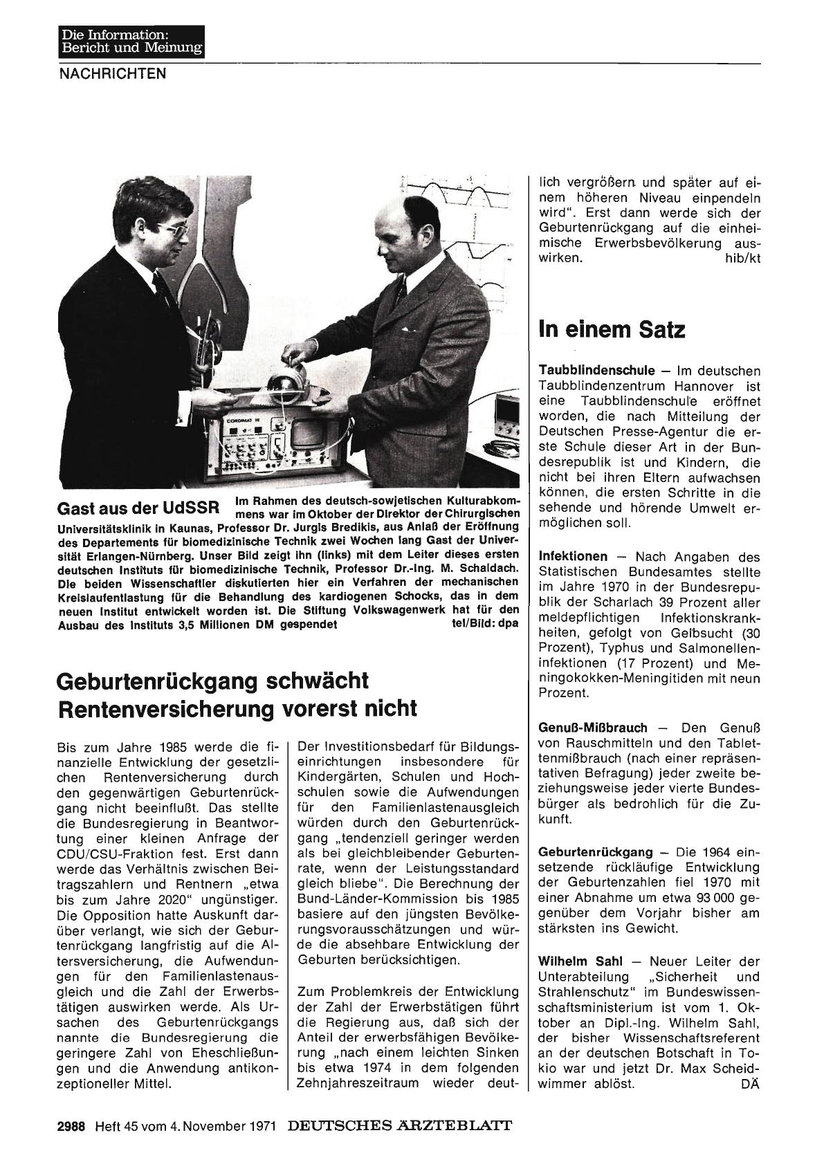 Vorschauseite 1: Geburtenrückgang schwächt Rentenversicherung vorerst nicht