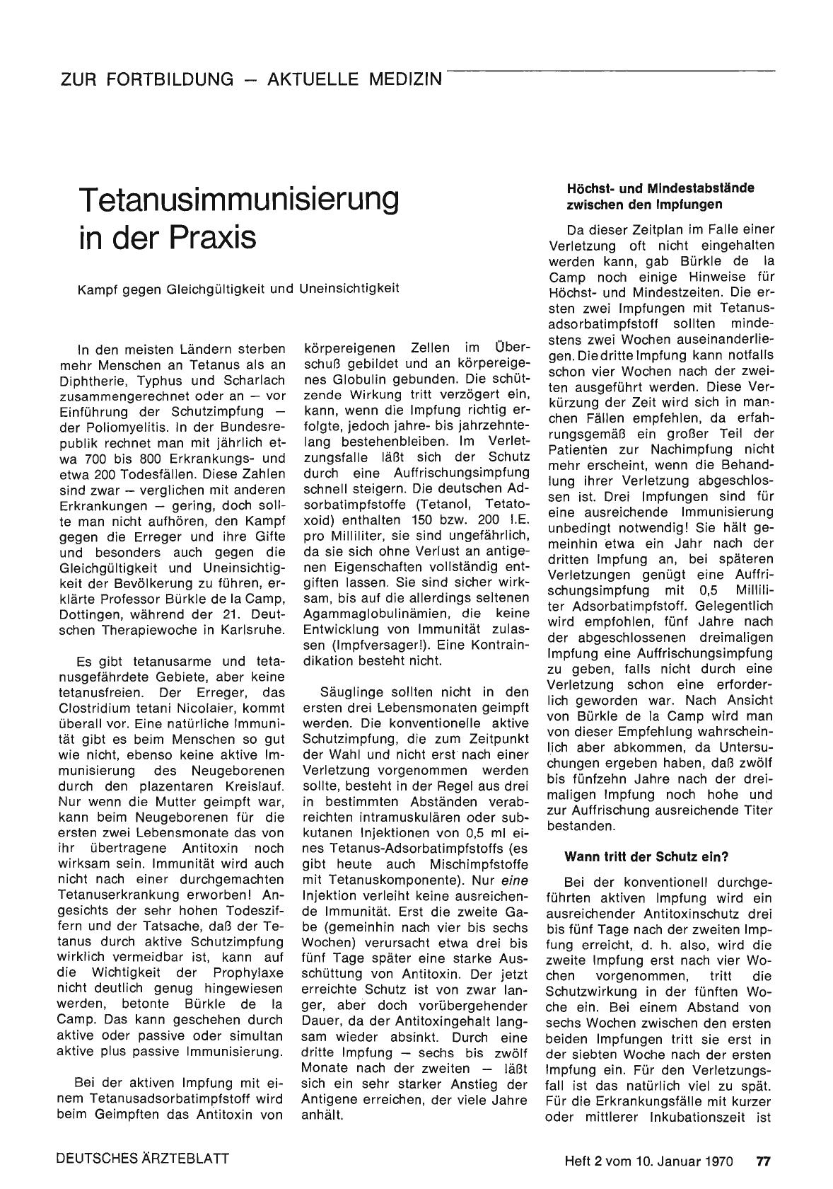 Vorschauseite 1: Tetanusimmunisierung in der Praxis