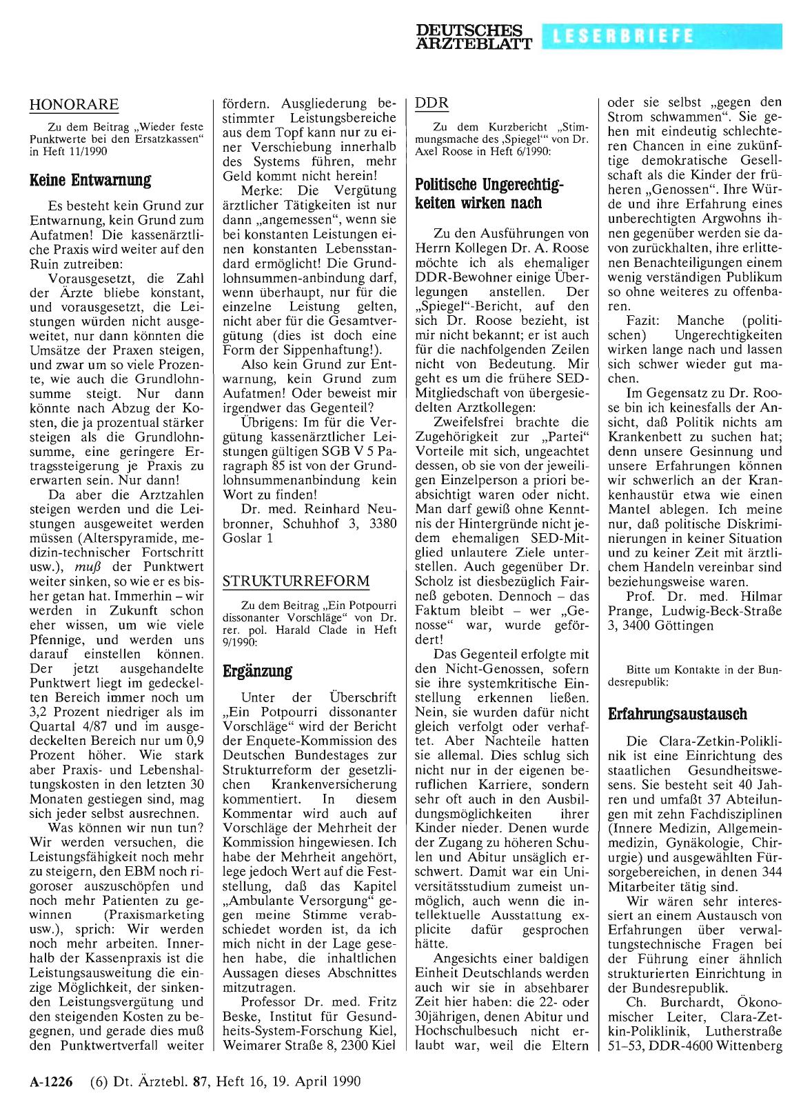 Vorschauseite 1: HONORARE: Keine Entwarnung