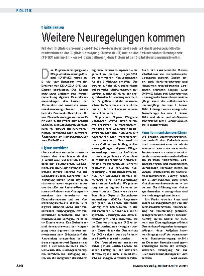 Vorschauseite 1: Digitalisierung: Weitere Neuregelungen kommen
