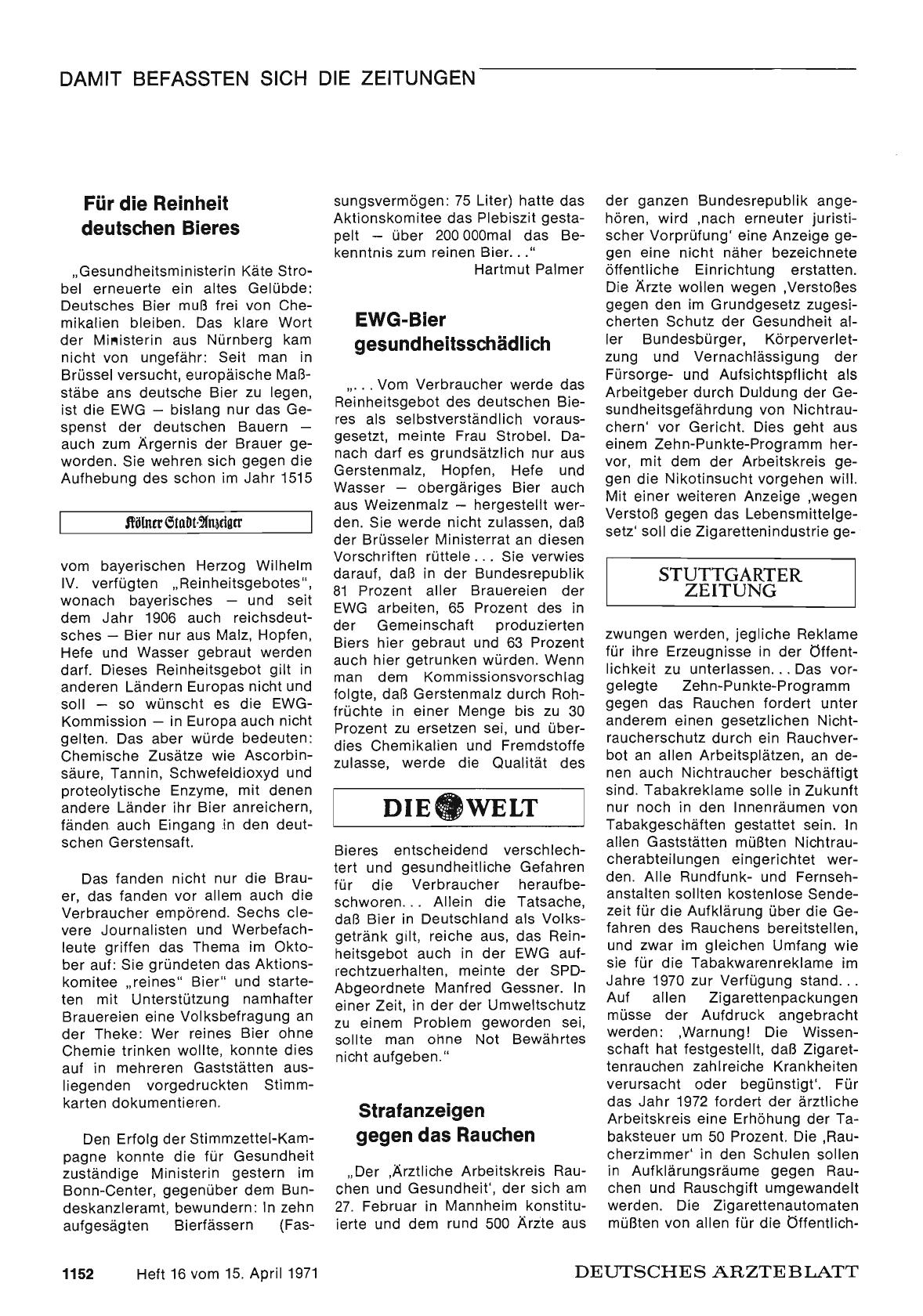 Vorschauseite 1: EWG-Bier gesundheitsschädlich