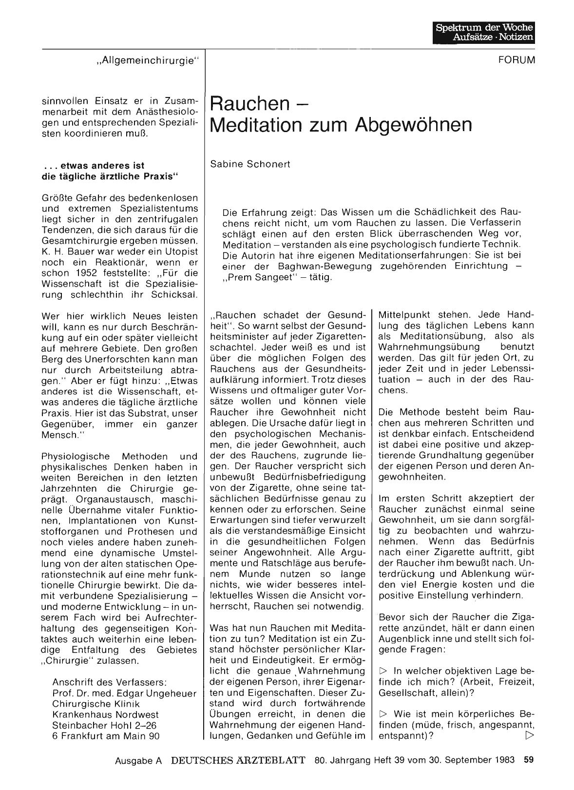 Vorschauseite 1: Rauchen — Meditation zum Abgewöhnen