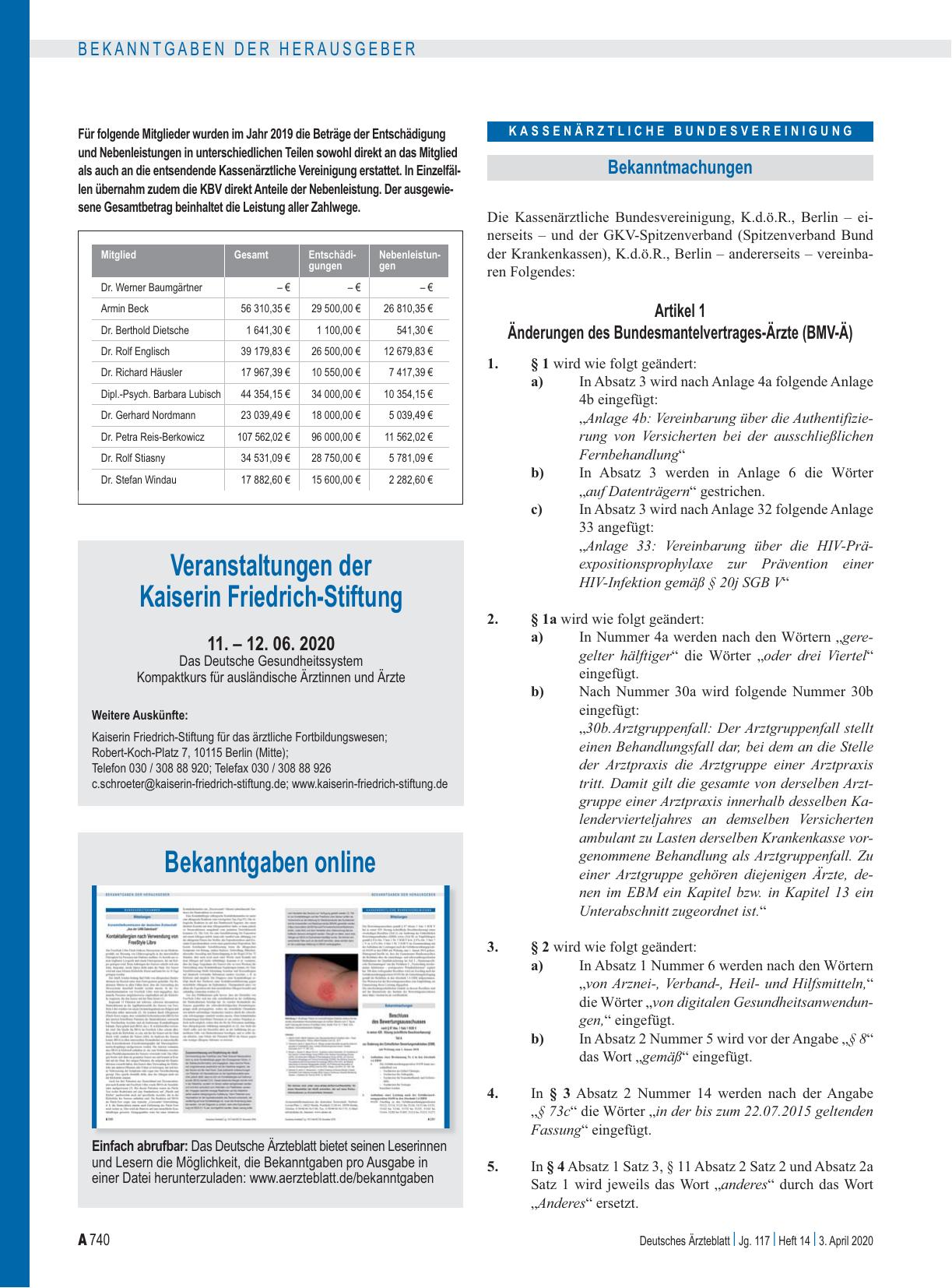 Vorschauseite 1: Bekanntgaben online