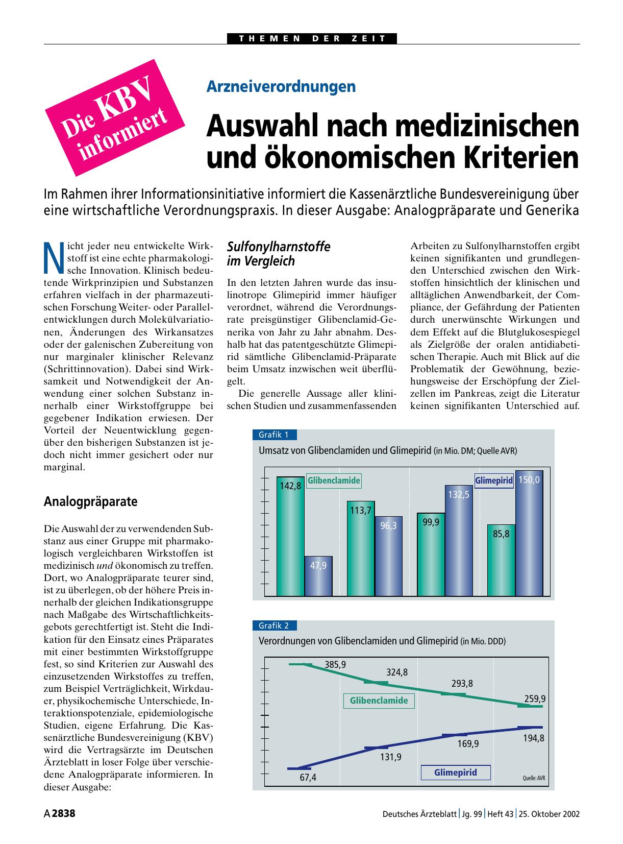 Vorschauseite 1: Arzneiverordnungen: Auswahl nach medizinischen und ökonomischen Kriterien