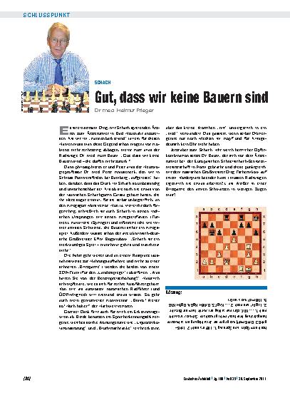 Vorschauseite 1: Schach: Gut, dass wir keine Bauern sind