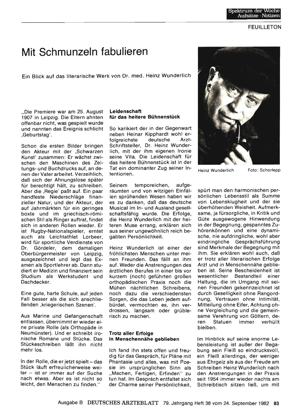 Vorschauseite 1: Mit Schmunzeln fabulieren: Ein Blick auf das literarische Werk von Dr. med. Heinz Wunderlich