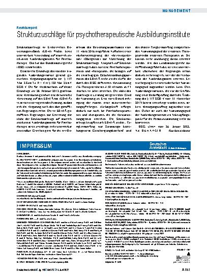 Vorschauseite 1: Rechtsreport: Strukturzuschläge für psychotherapeutische Ausbildungsinstitute
