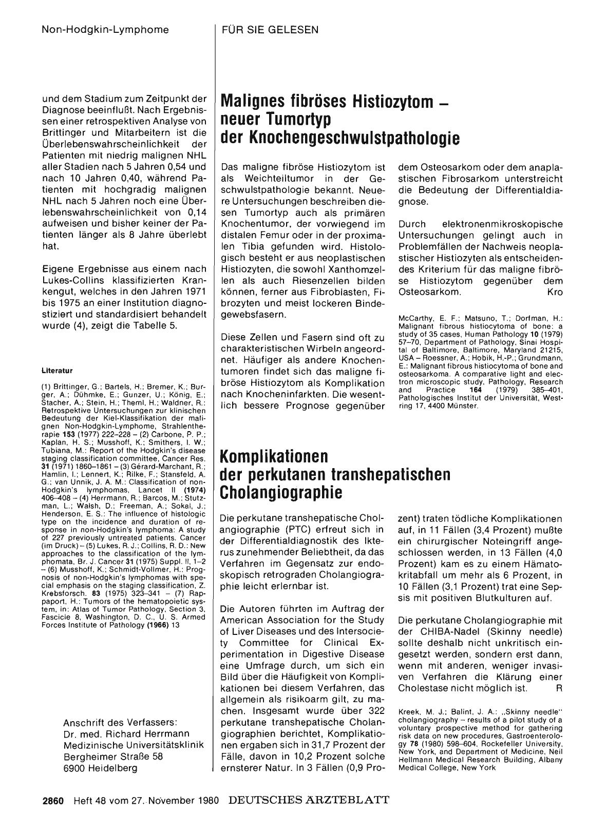 Vorschauseite 1: Komplikationen der perkutanen transhepatischen Cholangiographie