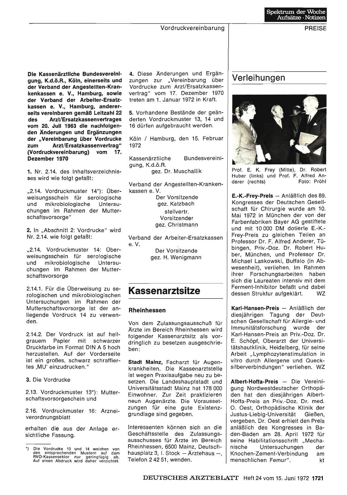 Vorschauseite 1: Verleihungen