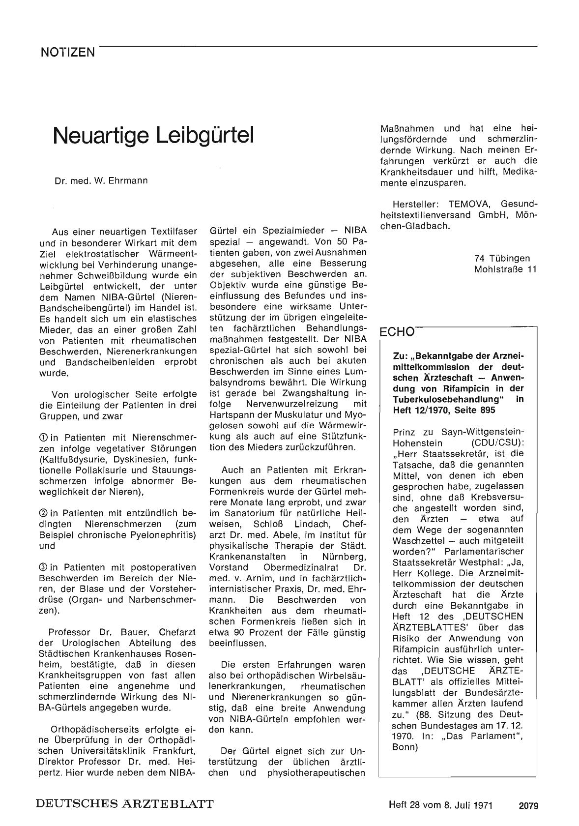 Vorschauseite 1: Notizen: Neuartige Leibgürtel