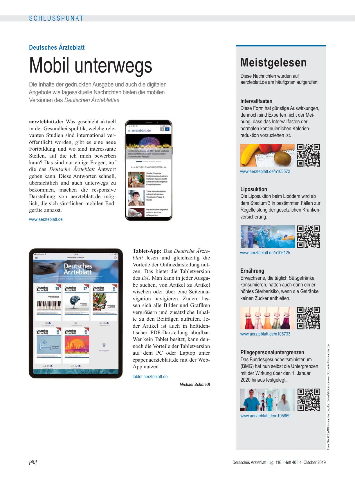 Vorschauseite 1: Deutsches Ärzteblatt: Mobil unterwegs