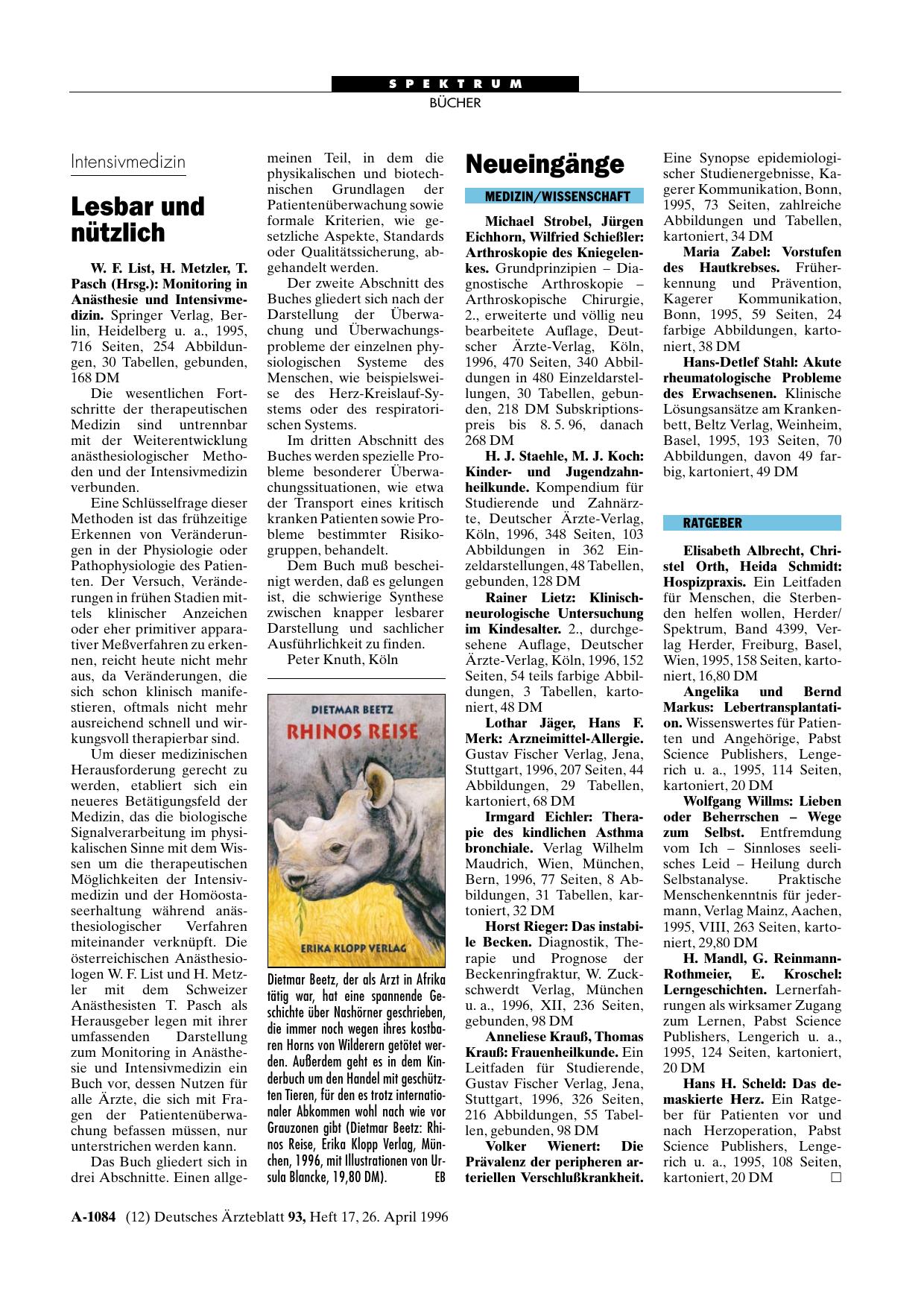 Vorschauseite 1: Rhinos Reise