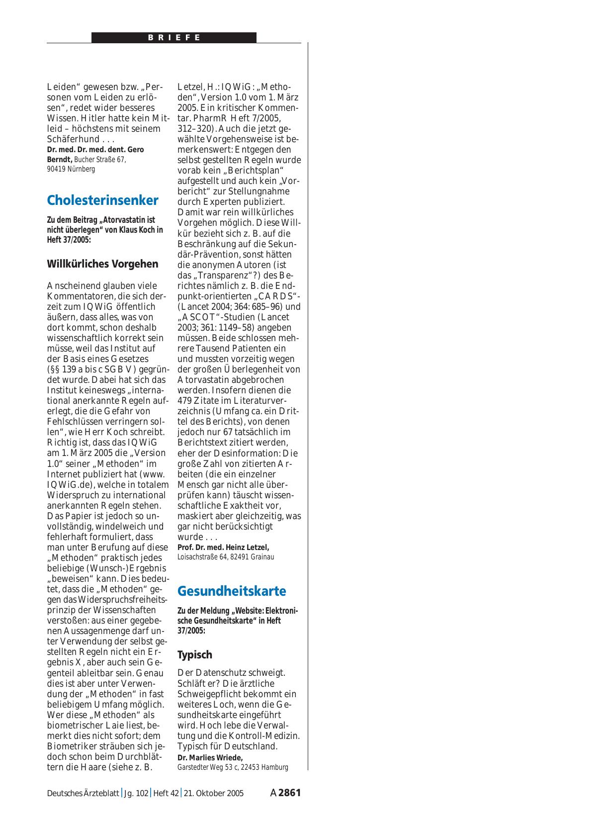 Vorschauseite 1: Cholesterinsenker: Willkürliches Vorgehen