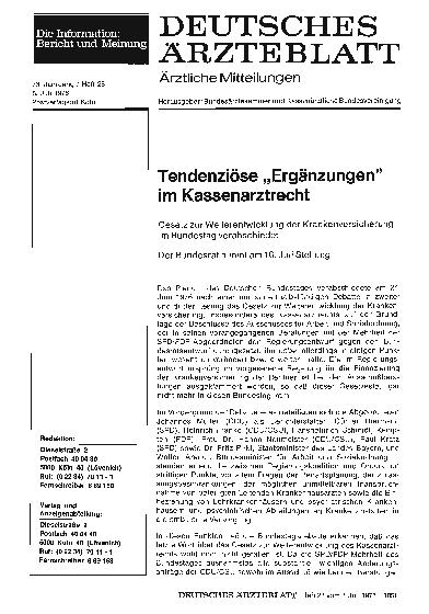 Vorschauseite 1: Tendenziöse „Ergänzungen“ im Kassenarztrecht