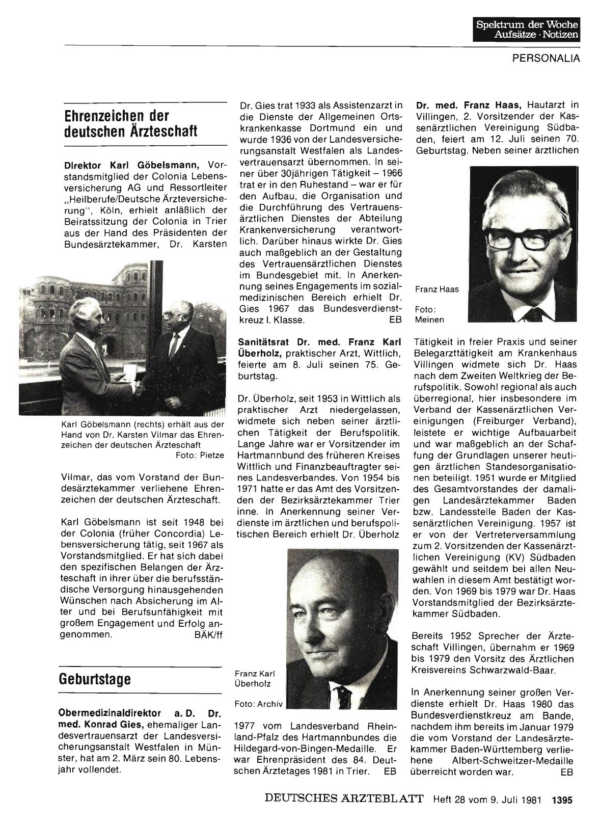Vorschauseite 1: Ehrenzeichen der deutschen Ärzteschaft