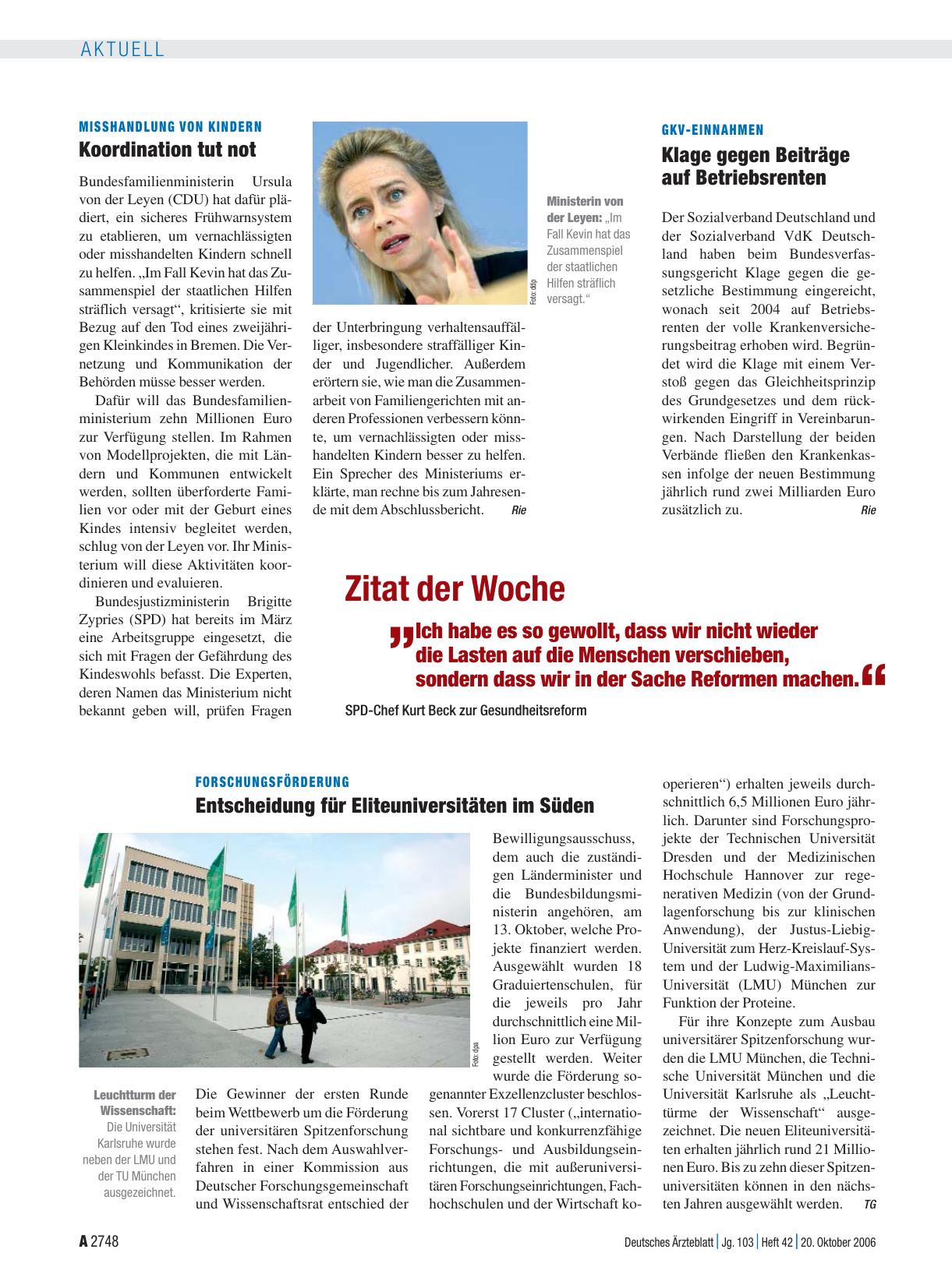 Vorschauseite 1: Zitat der Woche