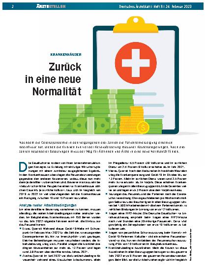 Vorschauseite 1: Krankenhäuser: Zurück in eine neue Normalität