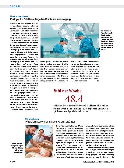 Vorschauseite 1: Planbare Operationen: Plädoyer für Selektivverträge bei Krankenhausversorgung