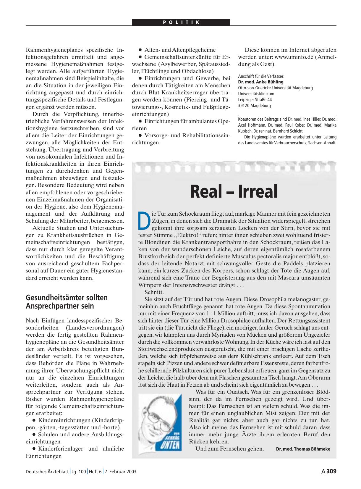 Vorschauseite 1: Real – Irreal