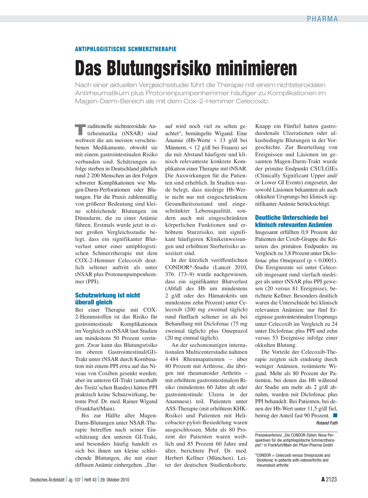 Vorschauseite 1: Antiphlogistische Schmerztherapie: Das Blutungsrisiko minimieren