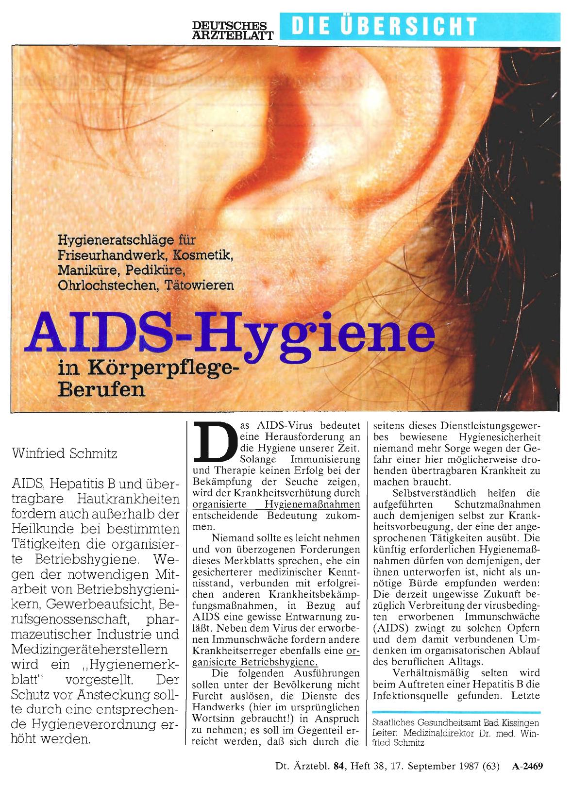 Vorschauseite 1: AIDS-Hygiene in Körperplege-Berufen