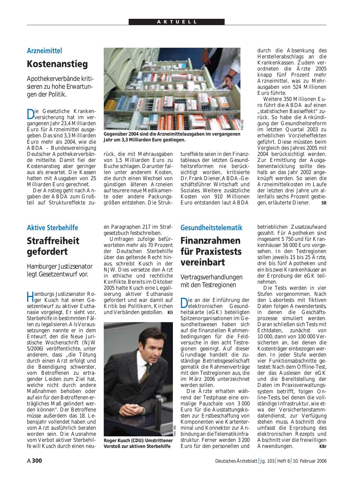 Vorschauseite 1: Arzneimittel: Kostenanstieg