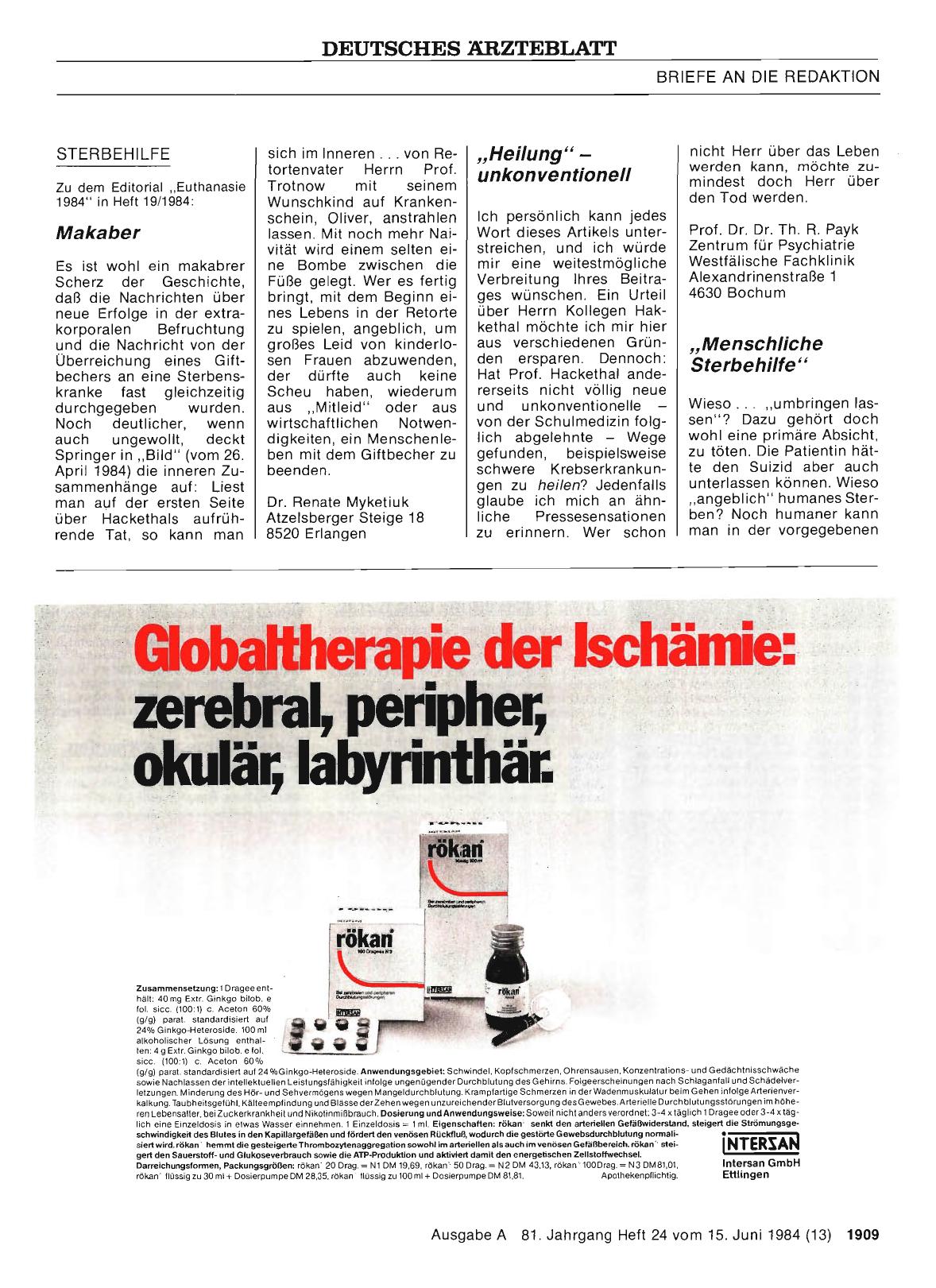 Vorschauseite 1: STERBEHILFE: „Menschliche Sterbehilfe“