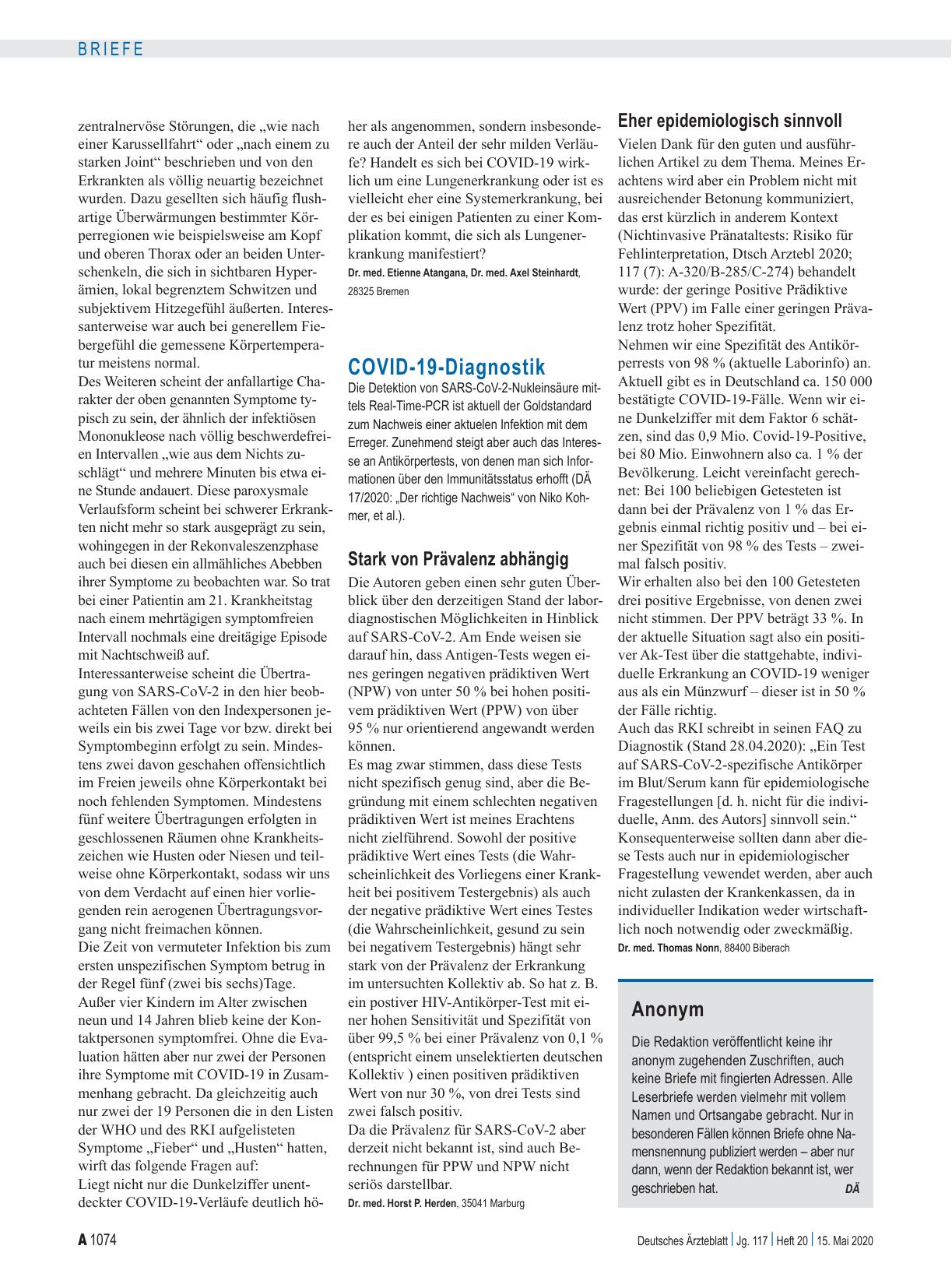 Vorschauseite 1: COVID-19-Diagnostik: Stark von Prävalenz abhängig