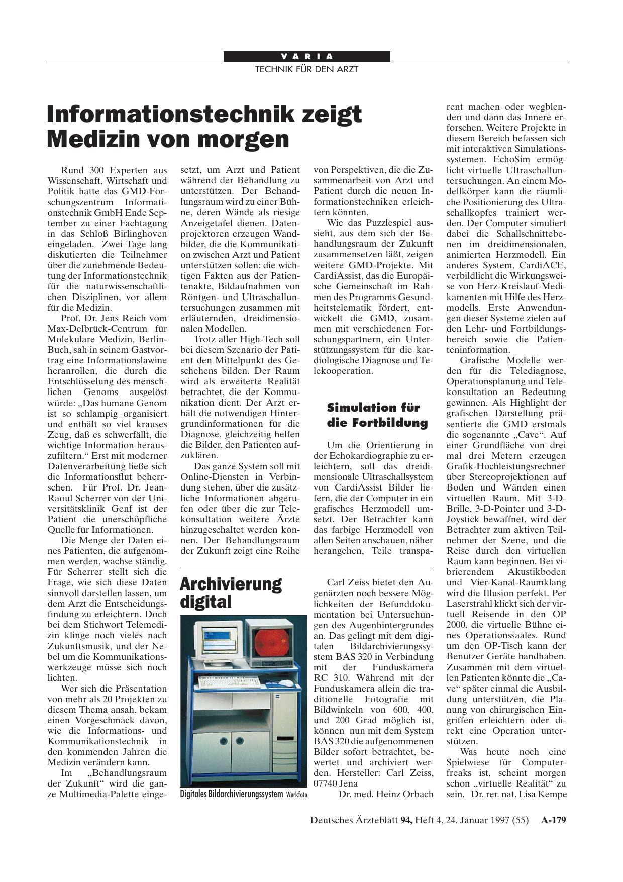 Vorschauseite 1: Informationstechnik zeigt Medizin von morgen