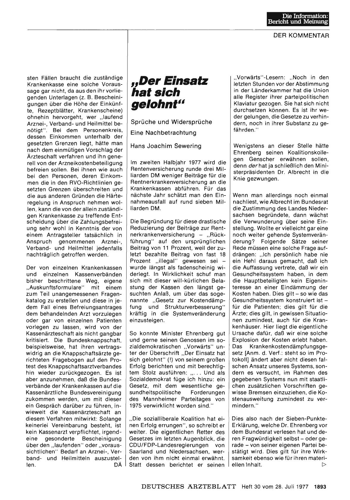 Vorschauseite 1: „Der Einsatz hat sich gelohnt“: Sprüche und Widersprüche - Eine Nachbetrachtung
