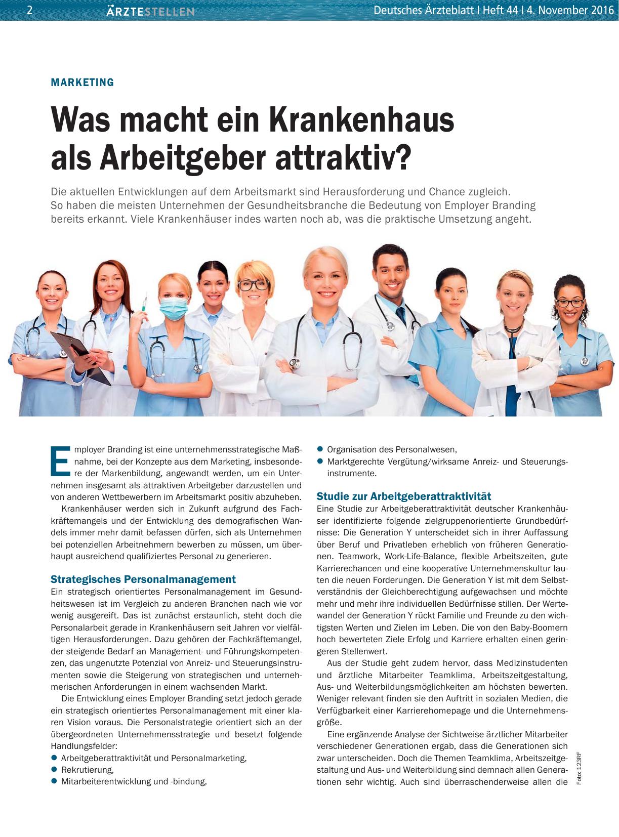 Vorschauseite 1: Marketing: Was macht ein Krankenhaus als Arbeitgeber attraktiv?
