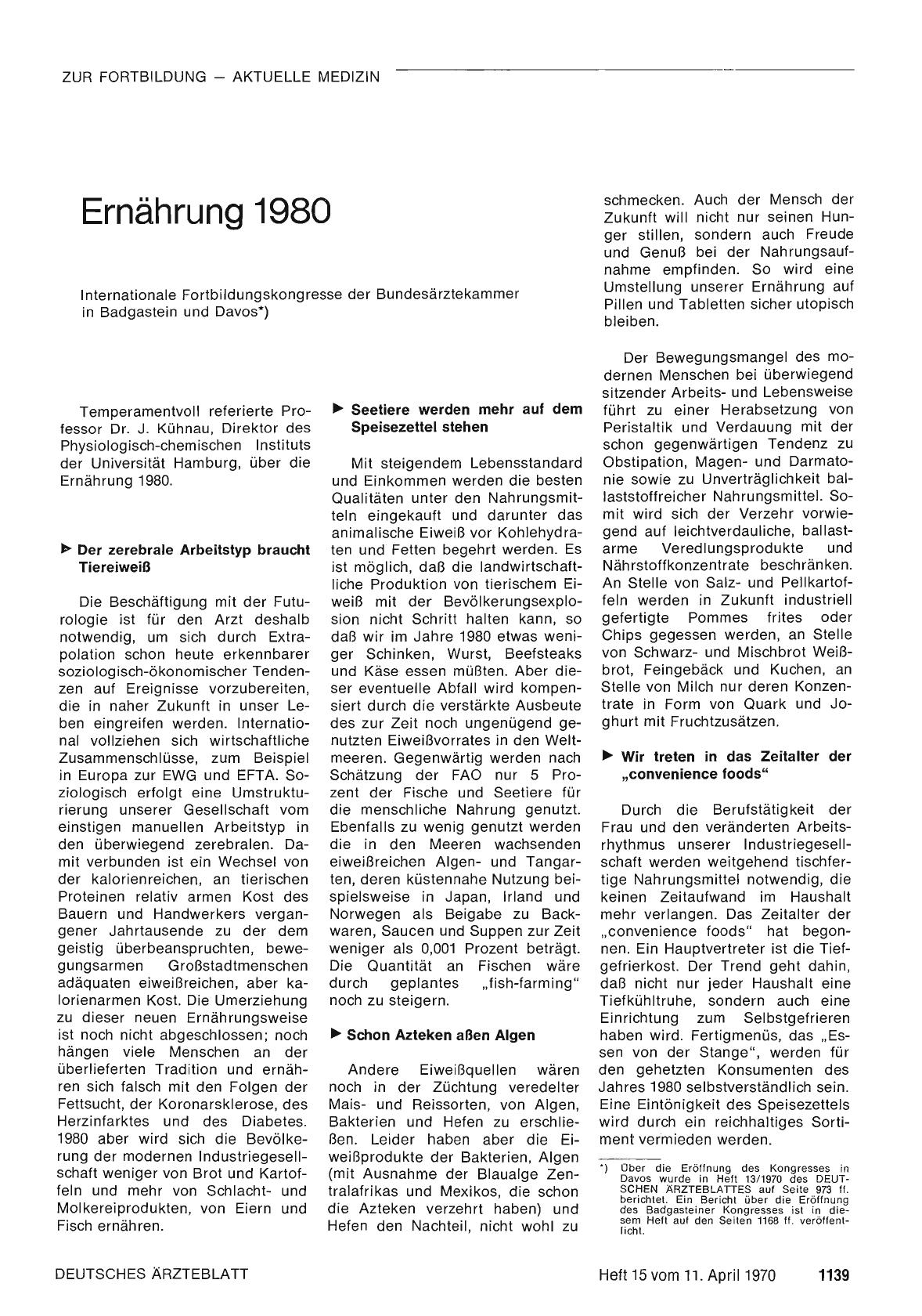 Vorschauseite 1: Ernährung 1980