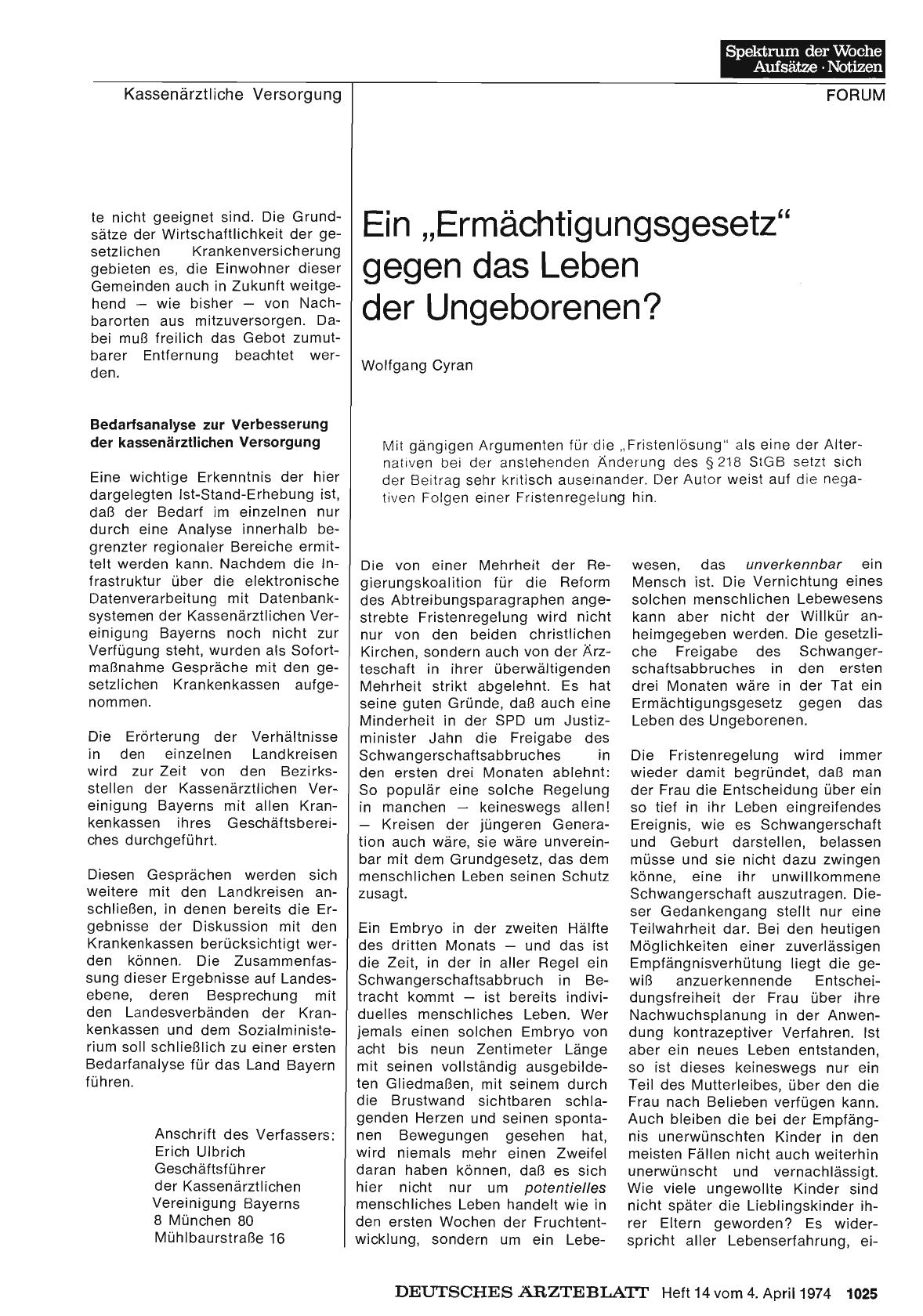 Vorschauseite 1: Ein „Ermächtigungsgesetz“ gegen das Leben der Ungeborenen?